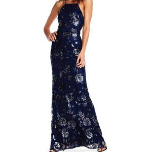 Adrianna Papell Halter Sequin Gown